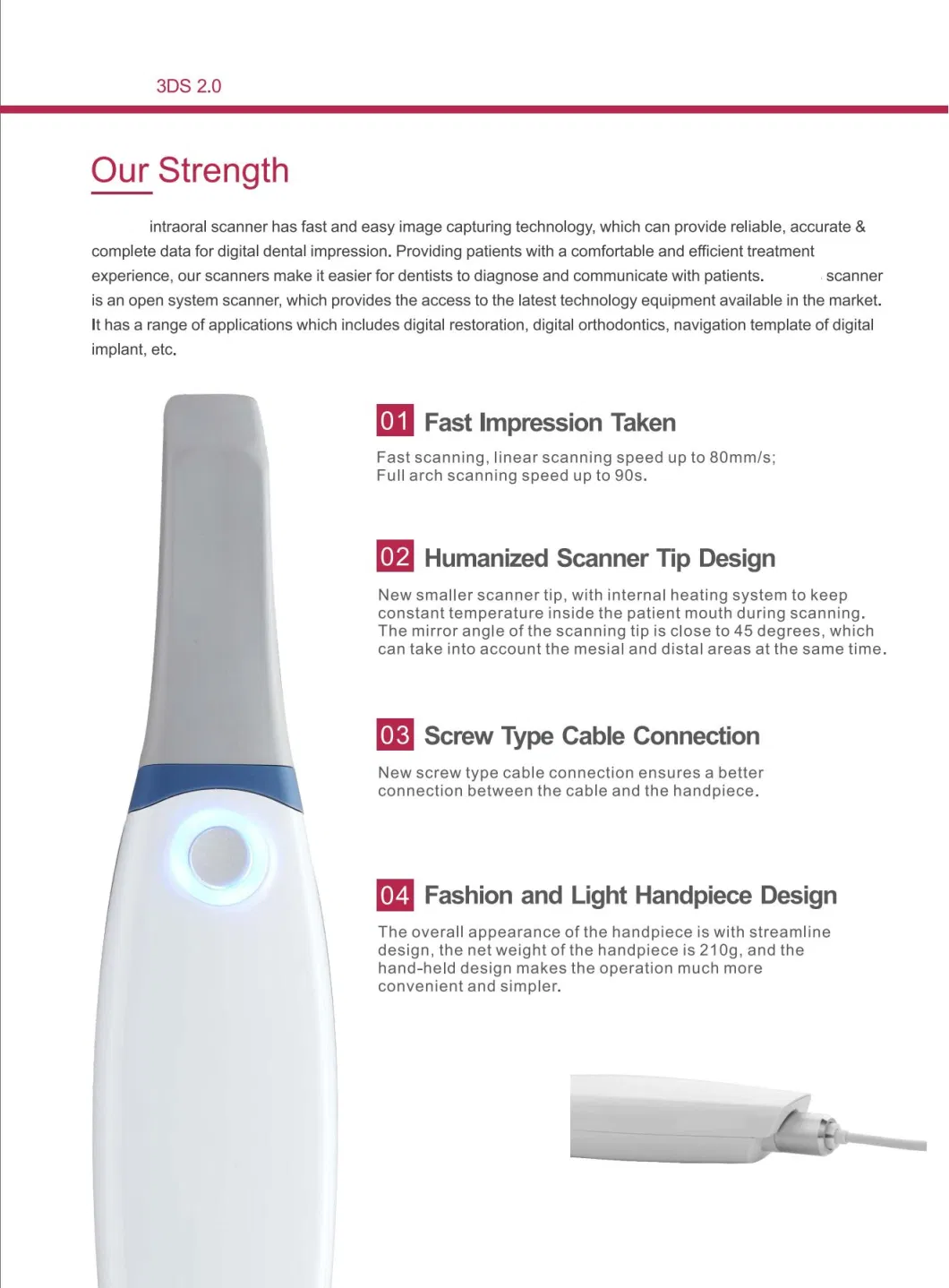 Dental Oral Scanner Digital 3D Scanner for Implant Orthodontics Restoration