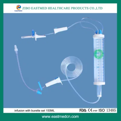 Set per infusione a buretta, set per infusione tipo 100 ml/150 ml per uso pediatrico